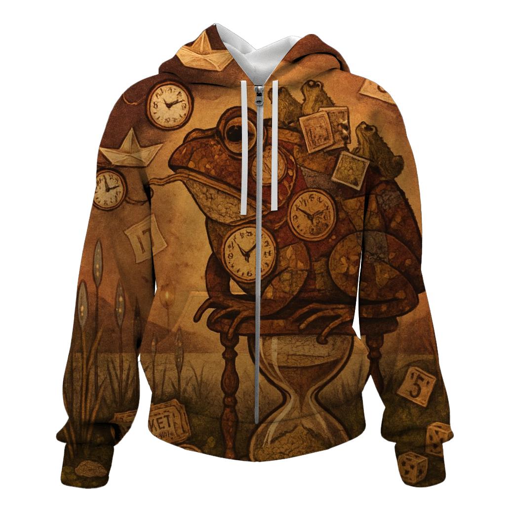 Patchwork Time Toad embroidered hoodies