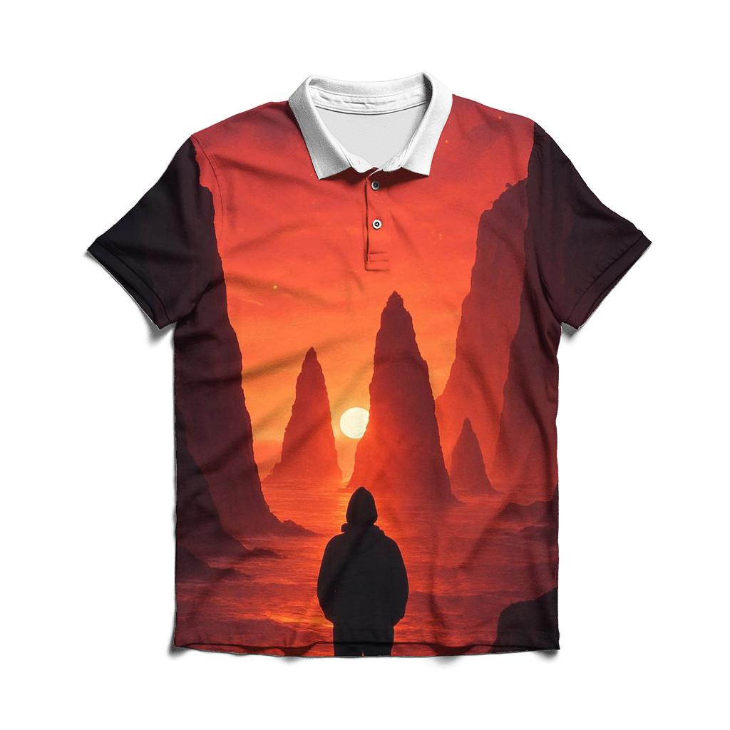 Crimson Clifftop Solace stylish collar polo tees