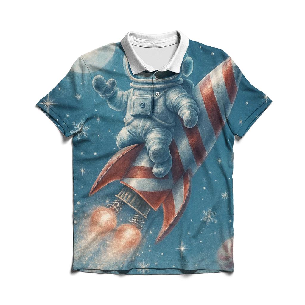 Snowman Astronaut Launch designer slim fit polos