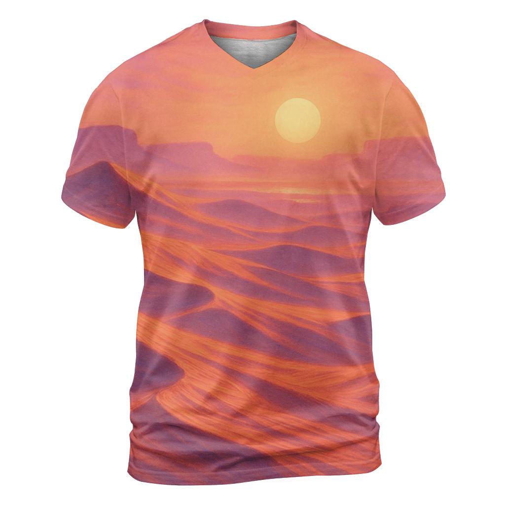 Coral Dune Horizon artistic all-over print tops