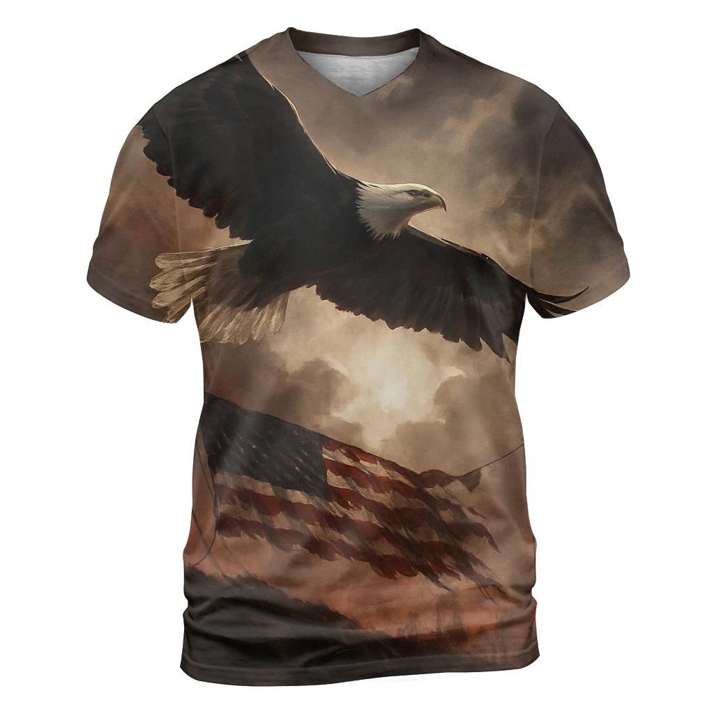 Eagle Over Valor Ridge creative print fashion shirts