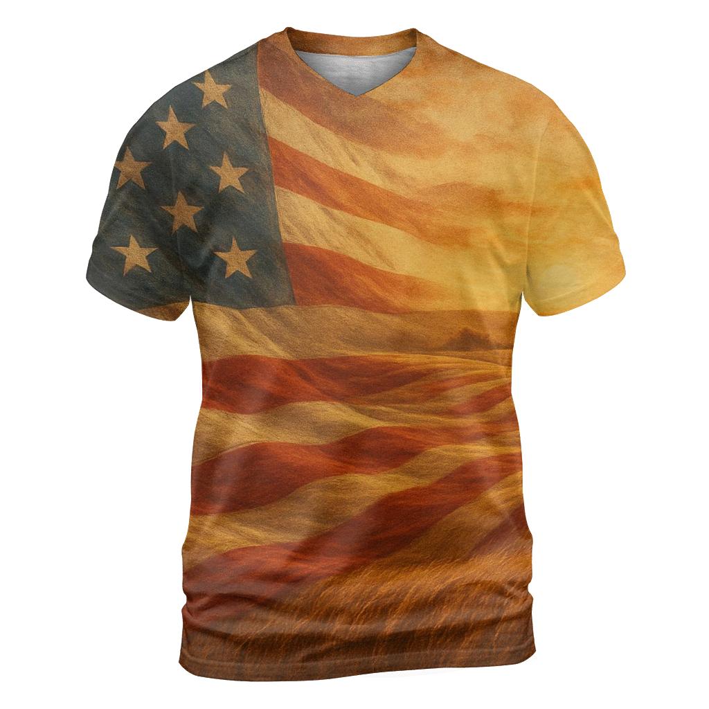 Harvest Stars Panorama artistic all-over print tops