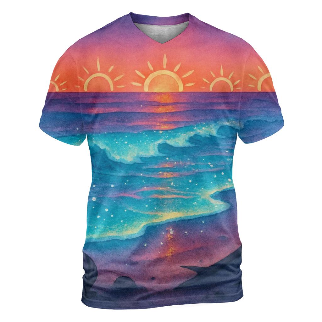 Teal Tide Metamorphosis trendy printed shirt styles