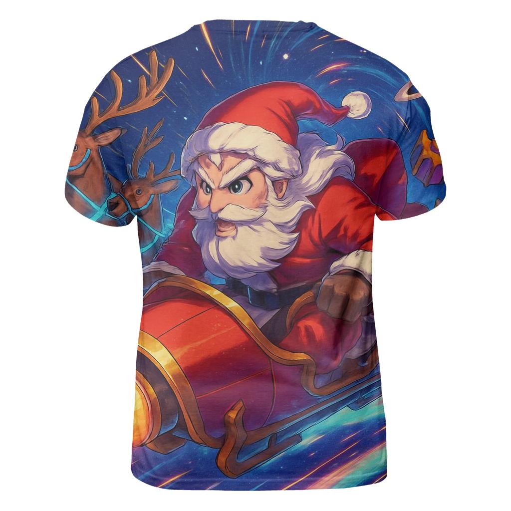 Cosmic Sleigh Race creative print fashion shirts