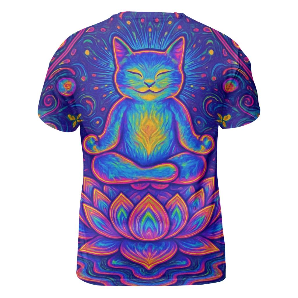 Psychedelic Lotus Cat custom all-over print shirts