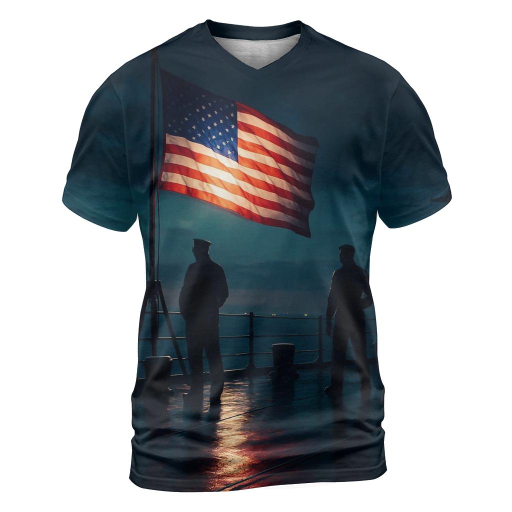 Stars And Steel Horizon vibrant all-over design tees