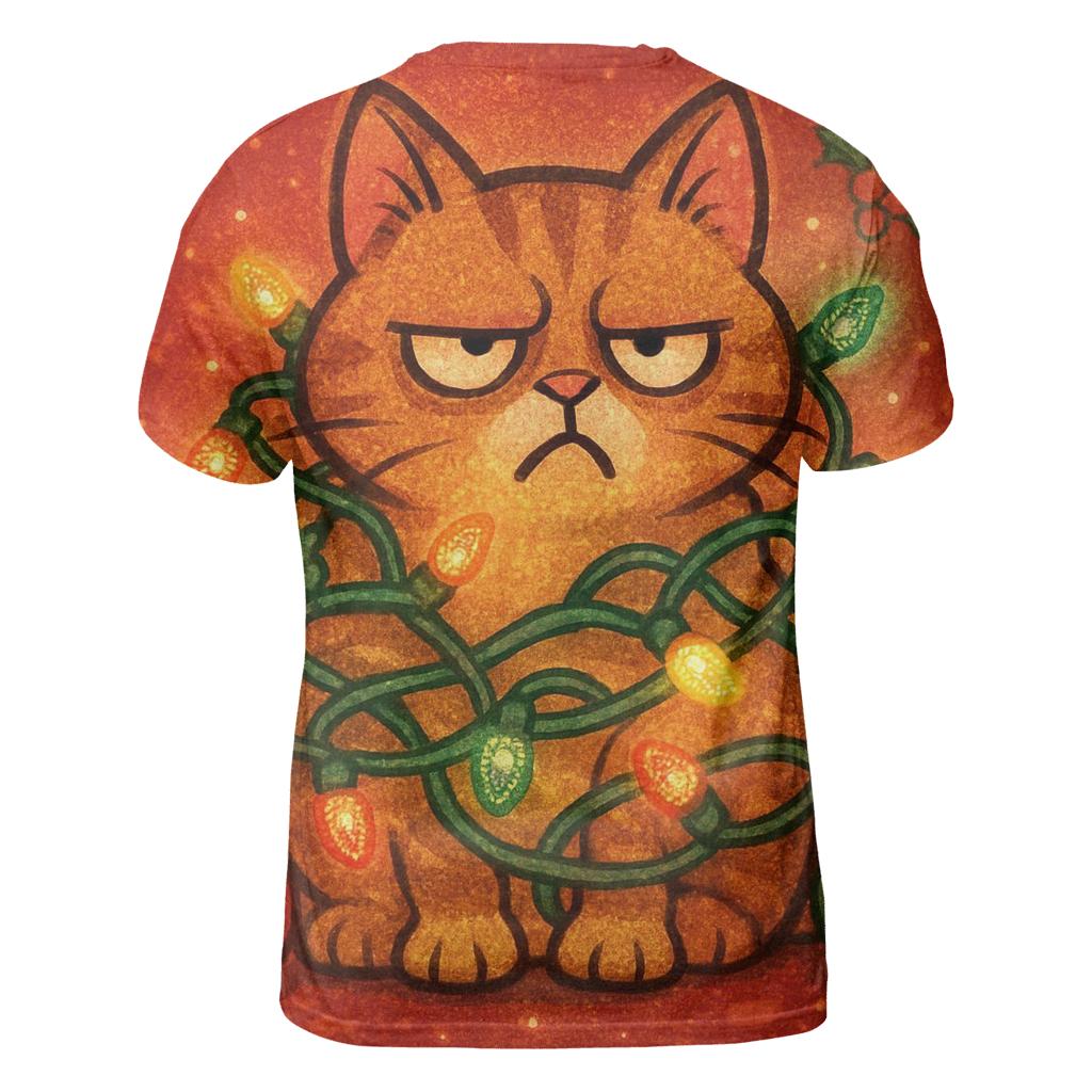 Grumpy Cat In Tangle Lights unique graphic print tees