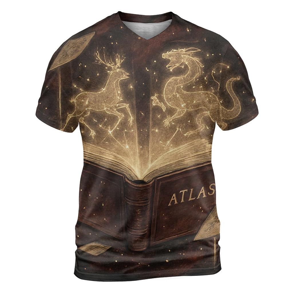 Constellation Atlas vibrant all-over design tees