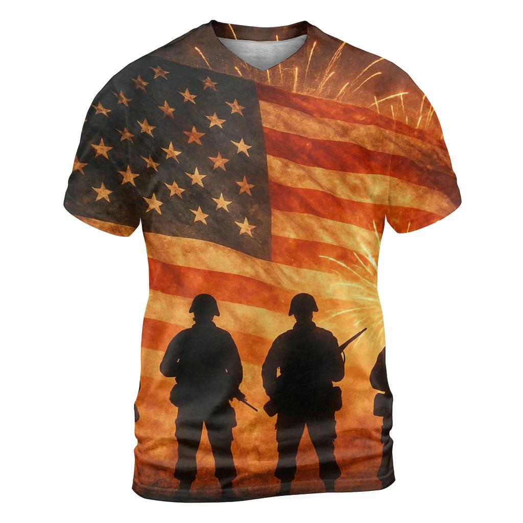 Veterans Sunset Silhouette designer pattern shirts