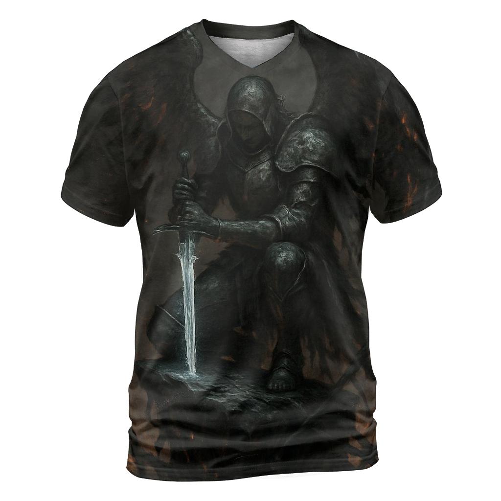 Fallen Knight Of The Ashen Rift creative print fashion shirts