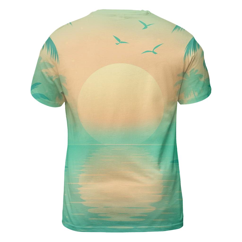Mint Lagoon Mirage vibrant all-over design tees