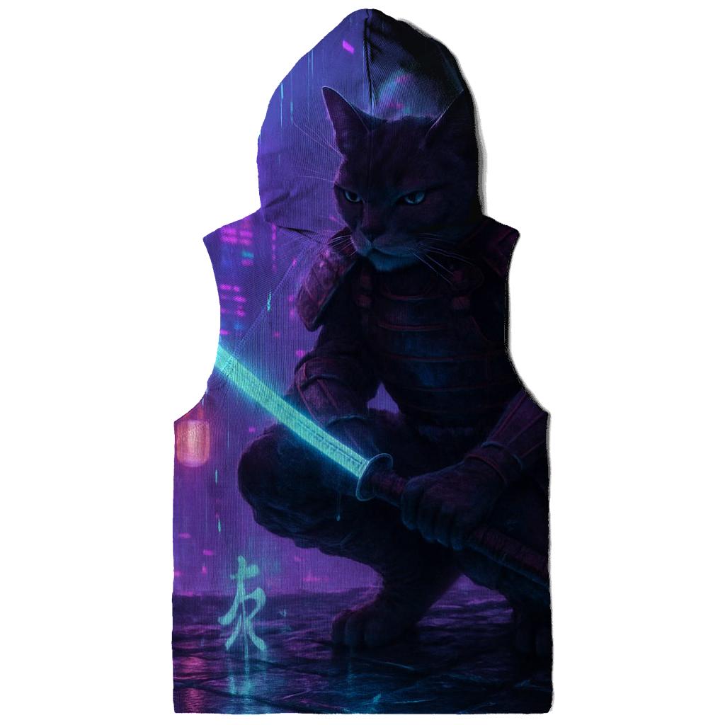 Neon Samurai Cat heavyweight hoodies