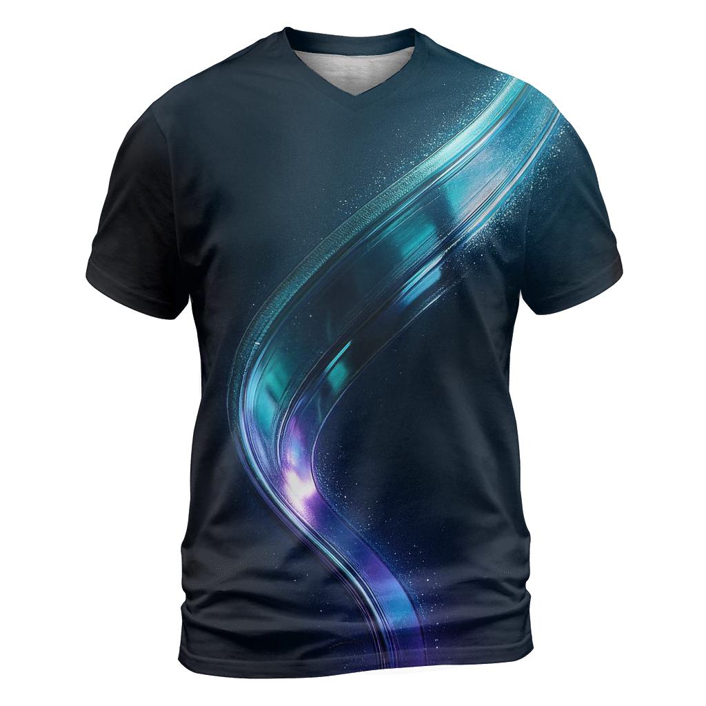 Chromatic Pulse Ribbon vibrant all-over design tees