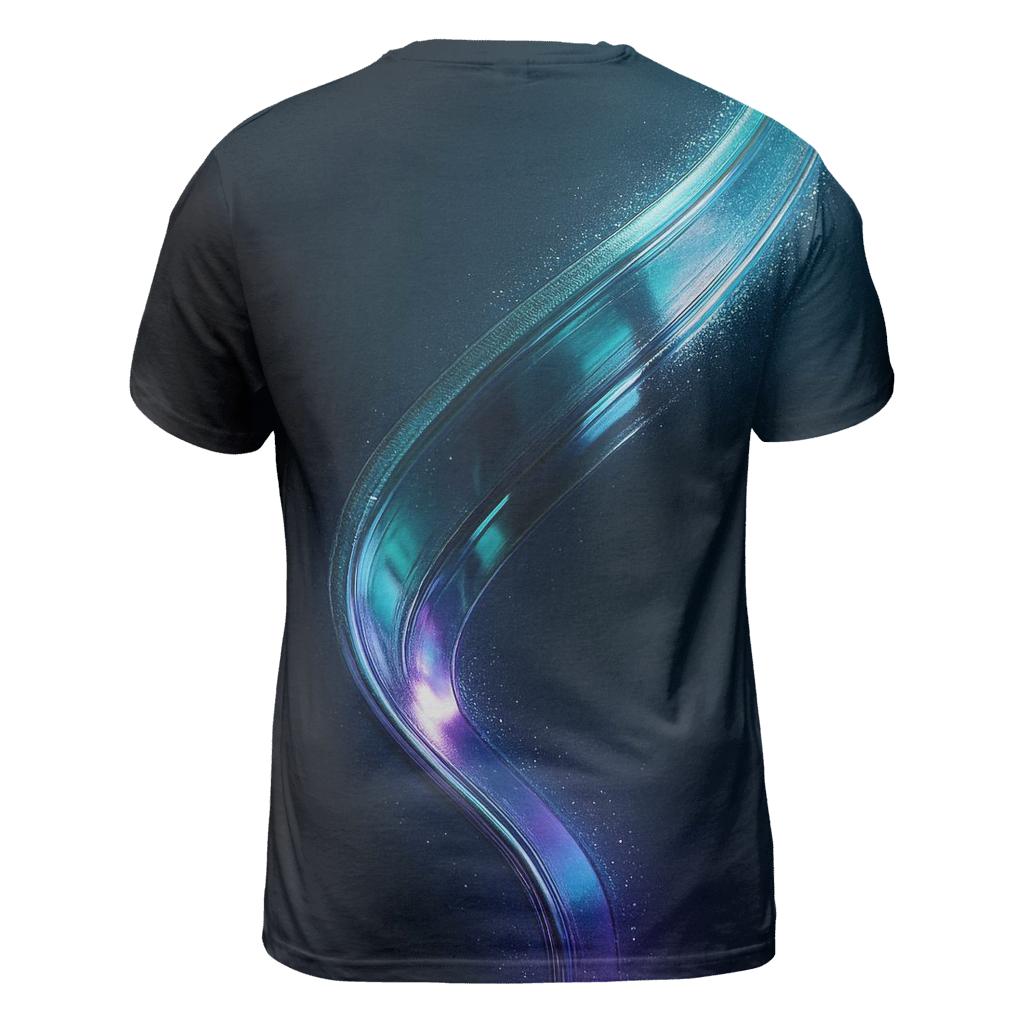 Chromatic Pulse Ribbon vibrant all-over design tees