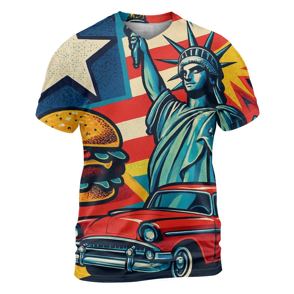 Pop Americana Collage designer pattern shirts