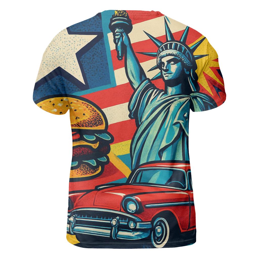 Pop Americana Collage designer pattern shirts