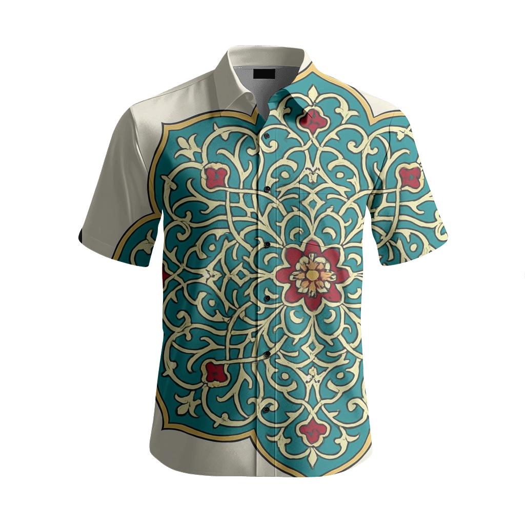 Persian Arabesque Medallion Tile custom embroidered shirts