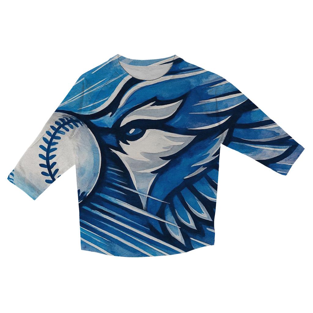 Feathered Fastball Blue Jays fashion 3/4 sleeve shirts