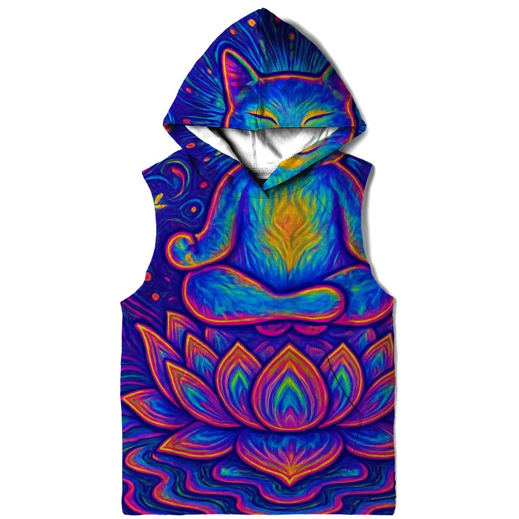 Psychedelic Lotus Cat designer hoodies