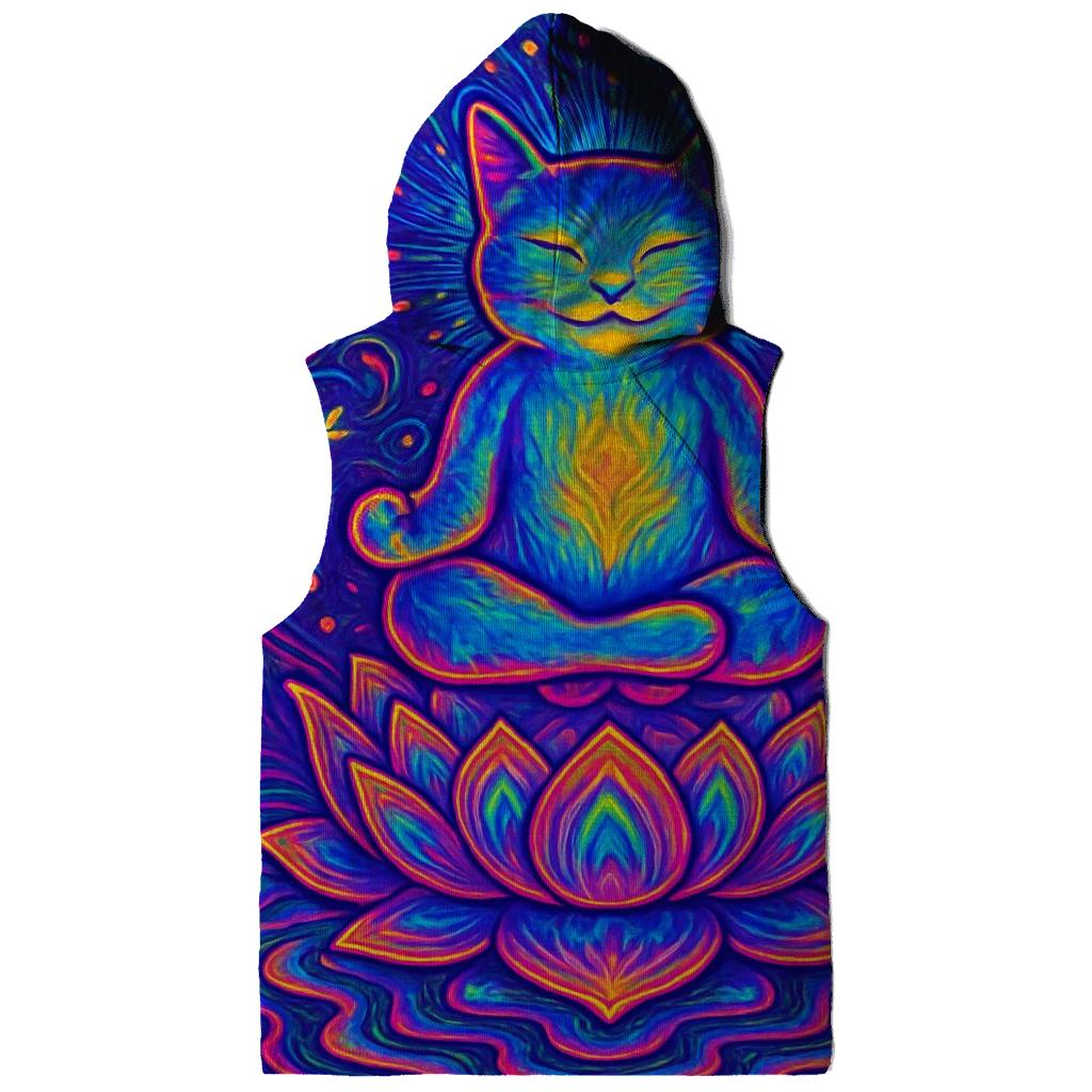 Psychedelic Lotus Cat designer hoodies