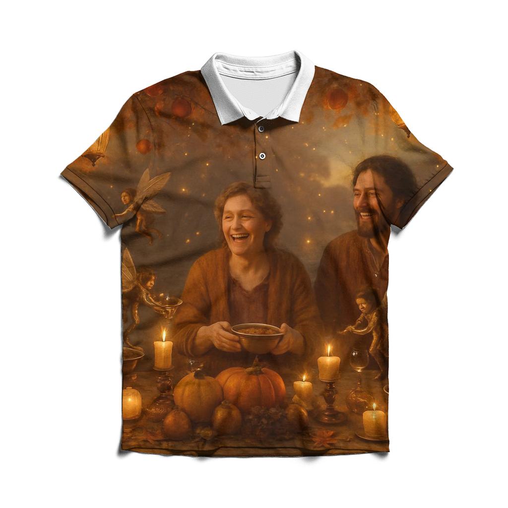 Enchanted Orchard Supper embroidered polo tops