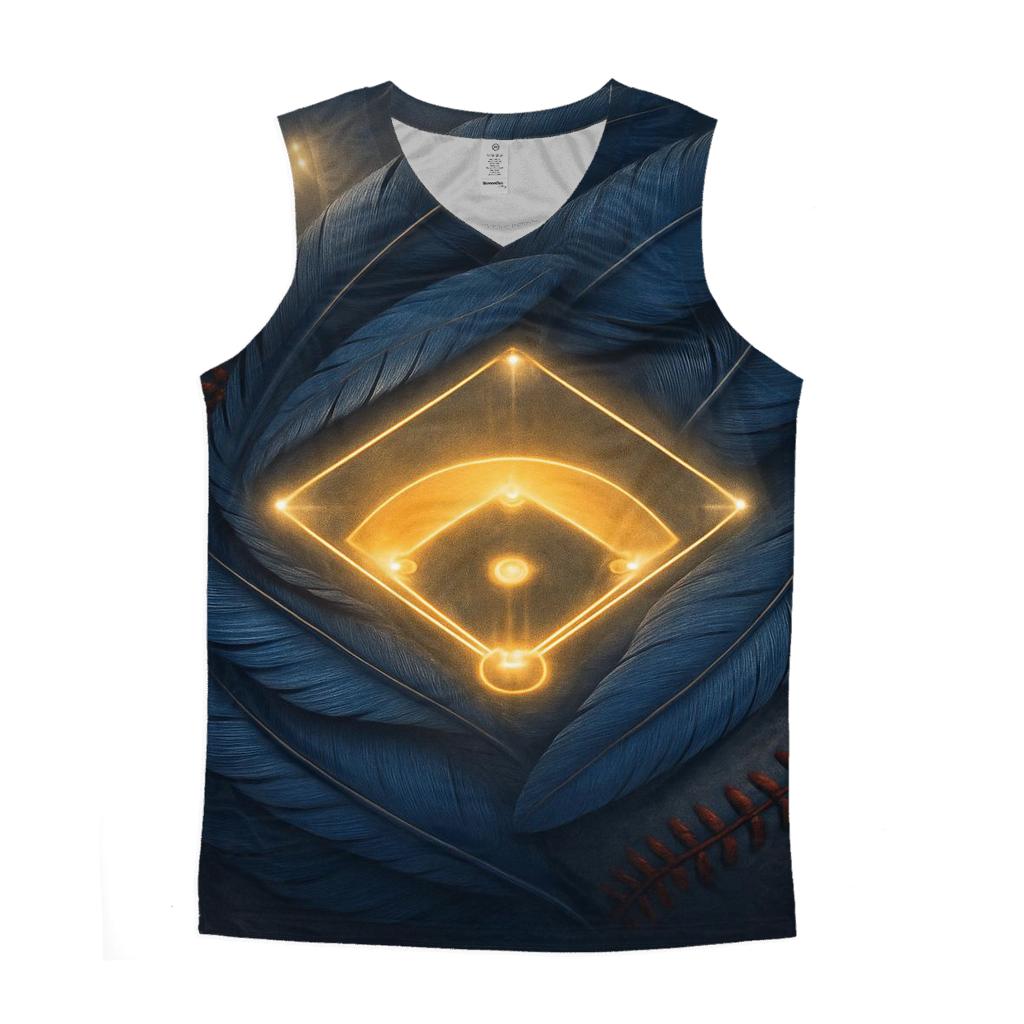 Feathered Diamond With Blue Jays personalized athletic tanks