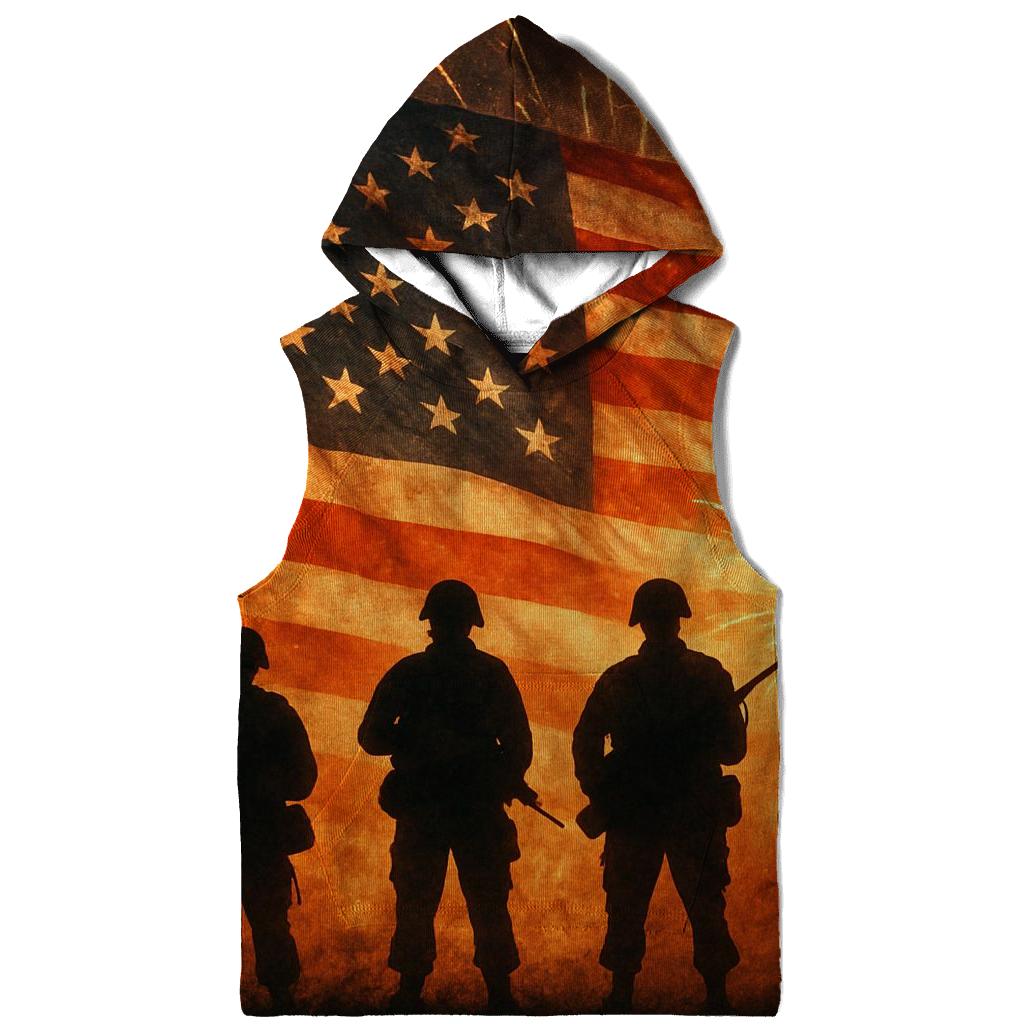 Veterans Sunset Silhouette custom hoodies