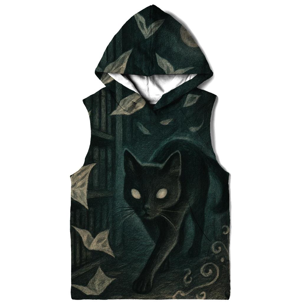 Phantom Library Cat embroidered hoodies