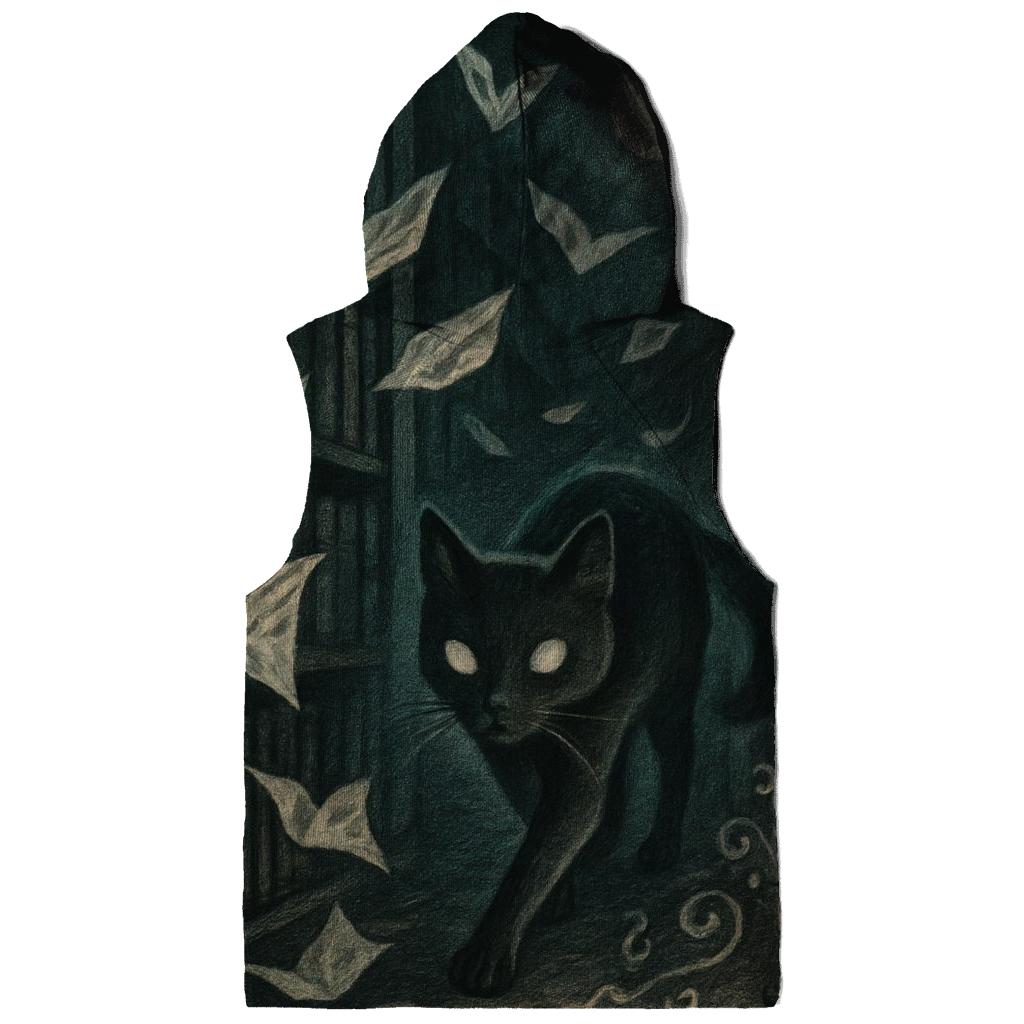 Phantom Library Cat embroidered hoodies