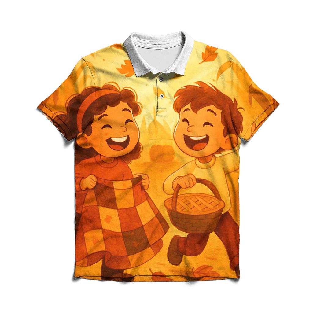 Sunlit Corn Maze Reunion stylish collar polo tees