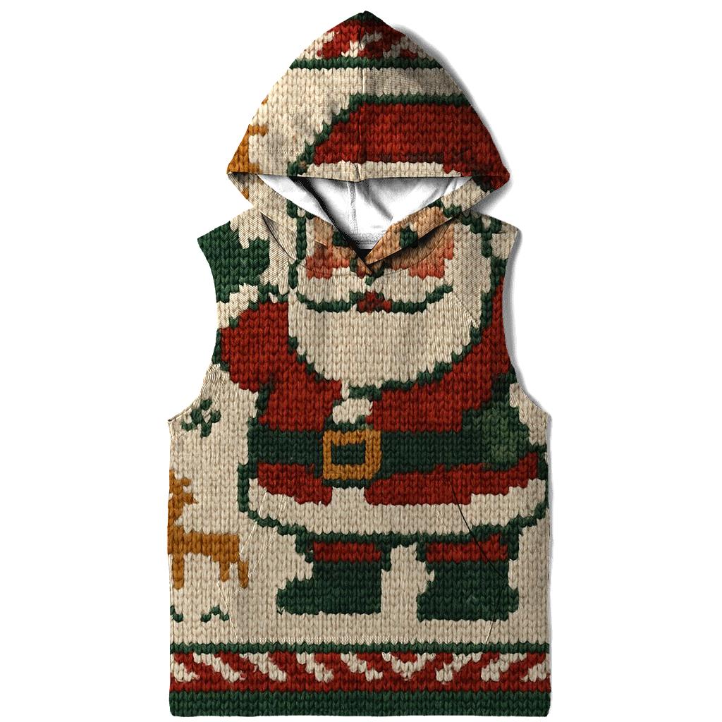 Pixel Patchwork Santa lightweight hoodies