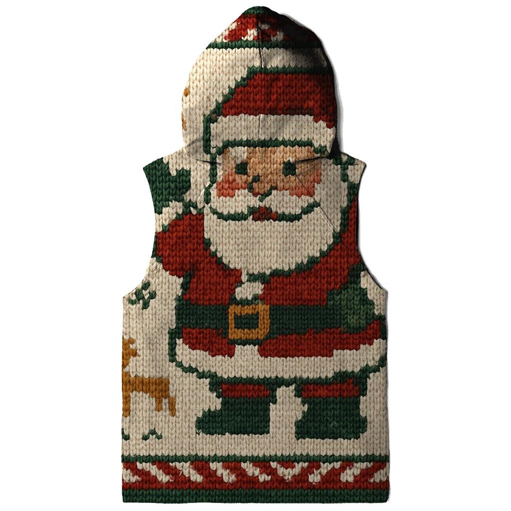 Pixel Patchwork Santa lightweight hoodies