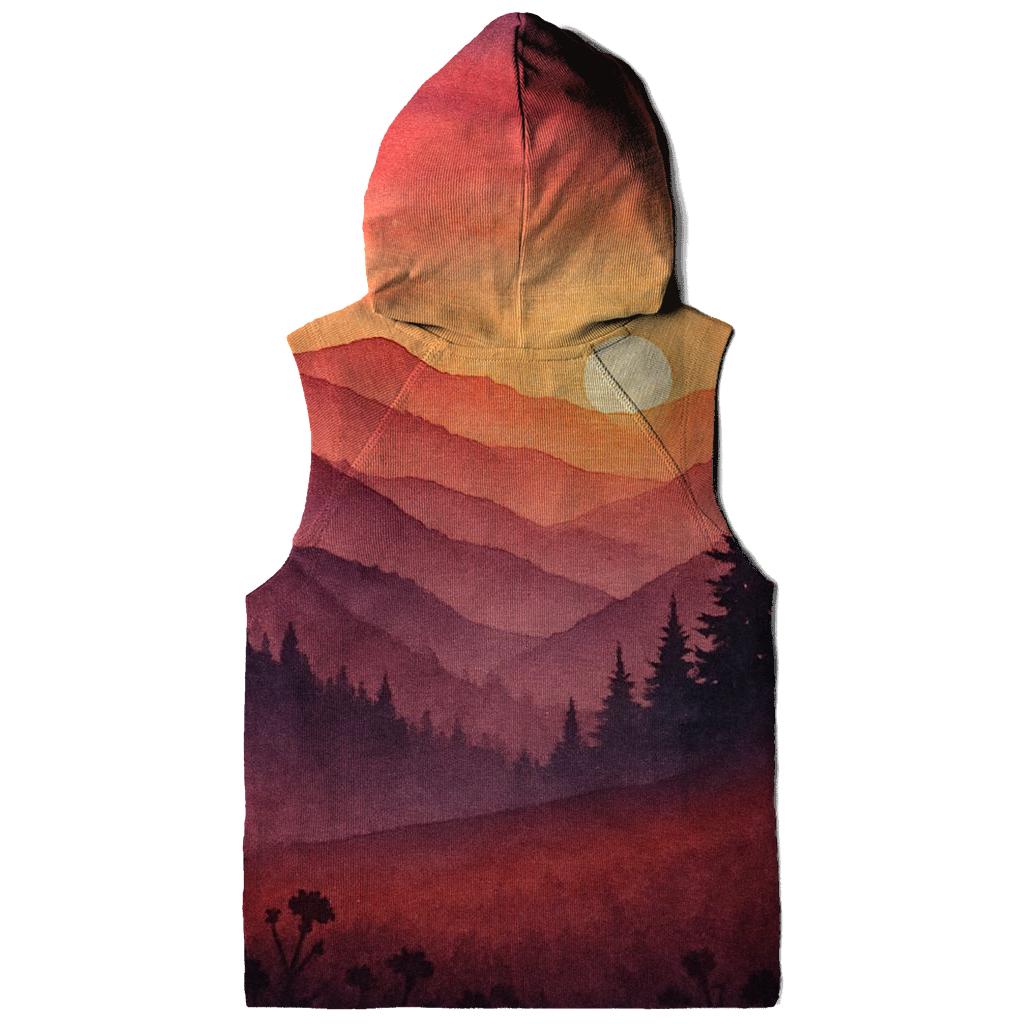 Maroon Dusk Overlook printed hoodies