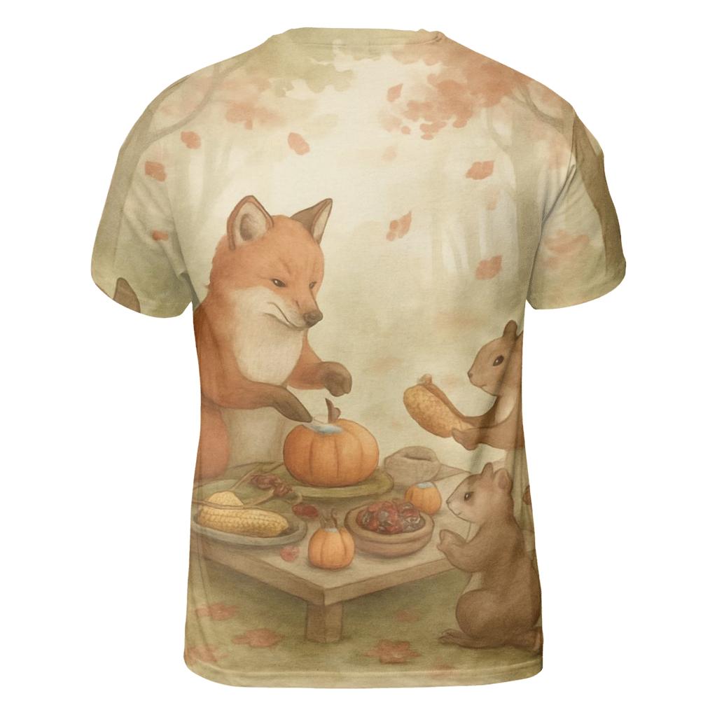 Woodland Feast Gathering creative print fashion shirts