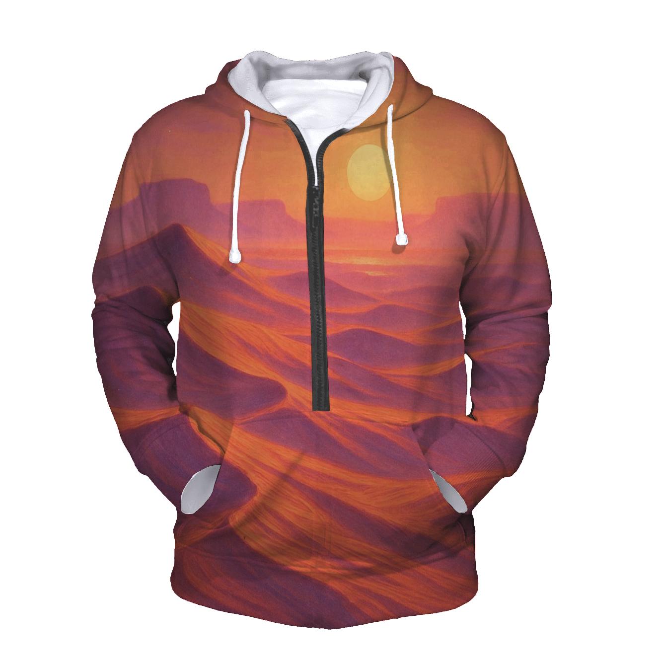 Coral Dune Horizon printed hoodies