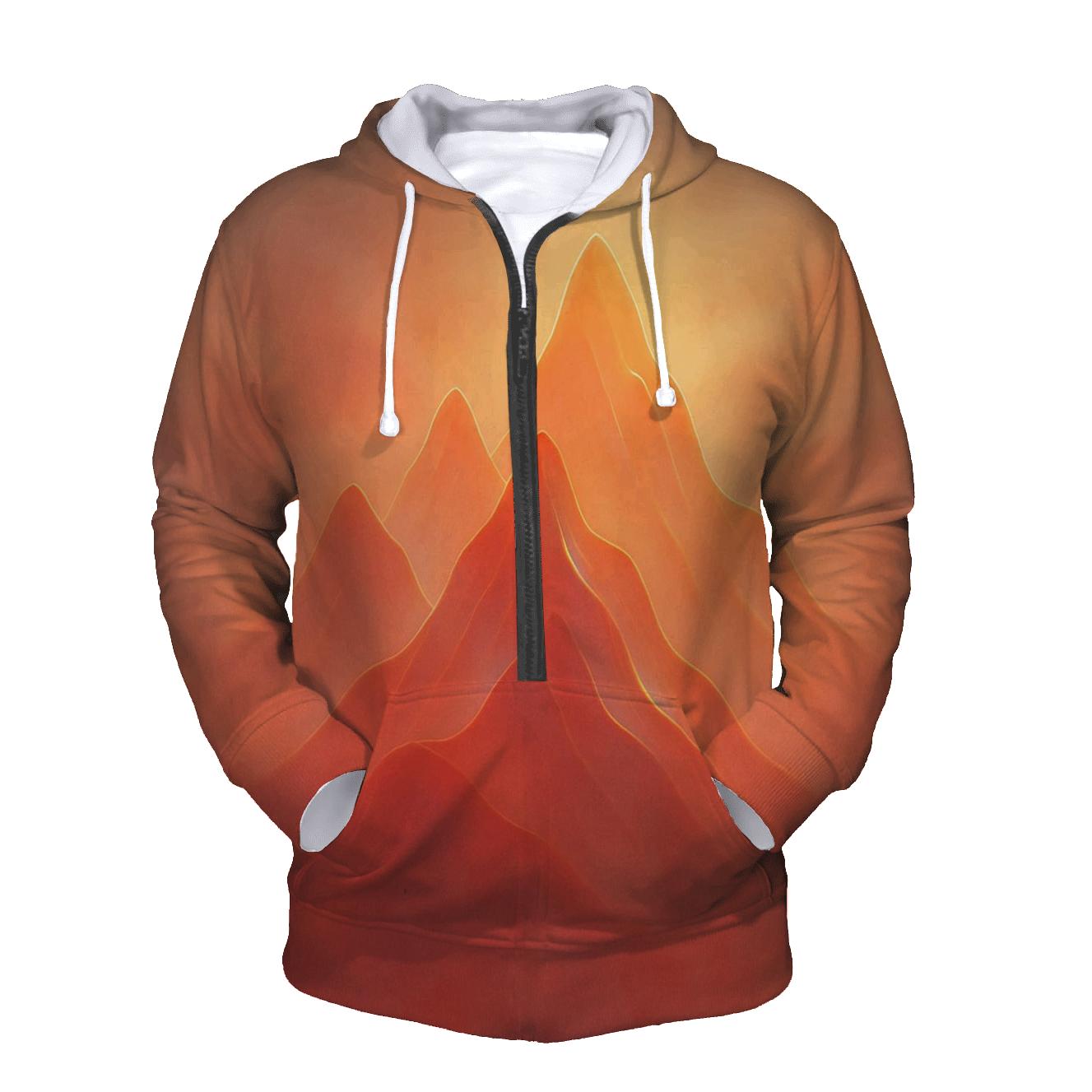Chromatic Mountain Veil zip-up hoodies