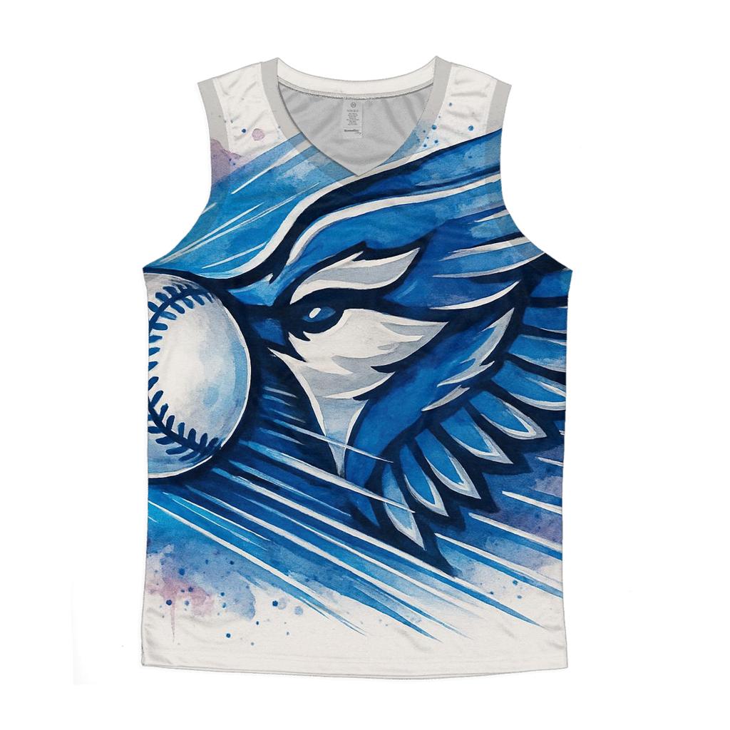 Feathered Fastball Blue Jays personalized athletic tanks