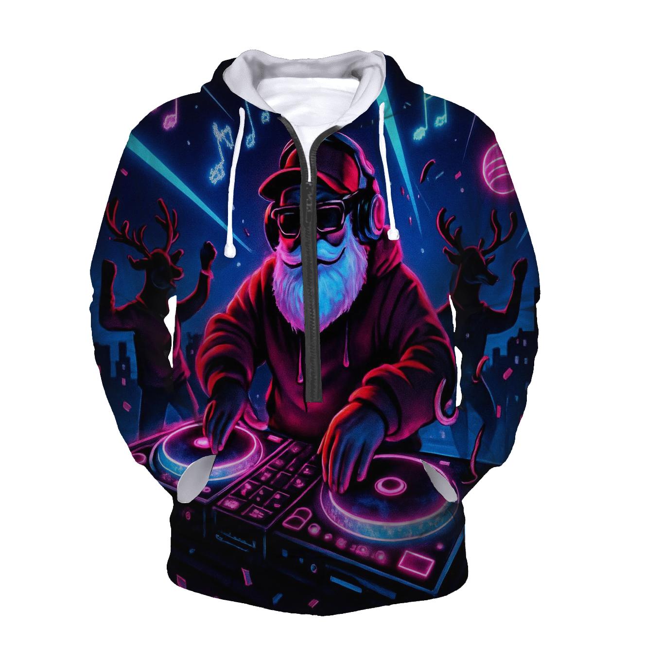 Neon DJ Claus designer hoodies