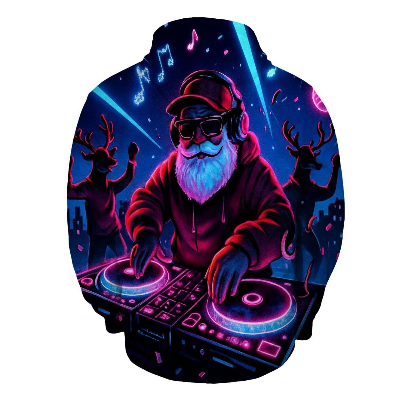 Neon DJ Claus designer hoodies