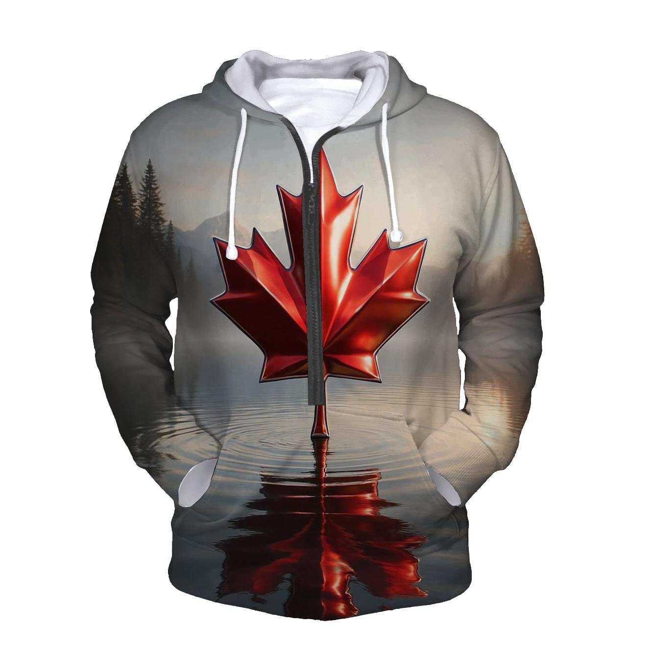 Maple Reflection embroidered hoodies