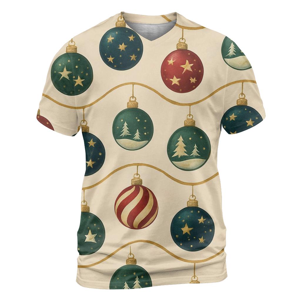 Christmas Ornament Wave On Ivory Background designer pattern shirts