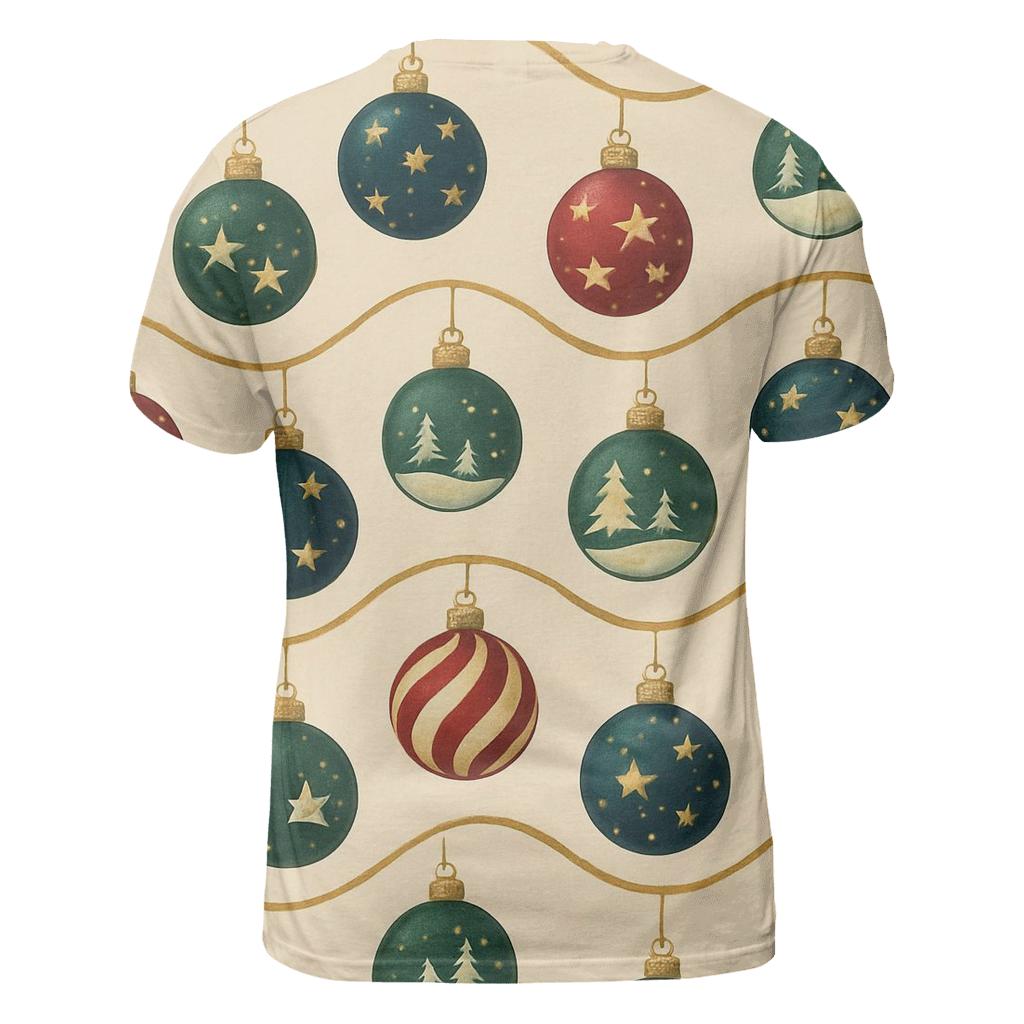 Christmas Ornament Wave On Ivory Background designer pattern shirts