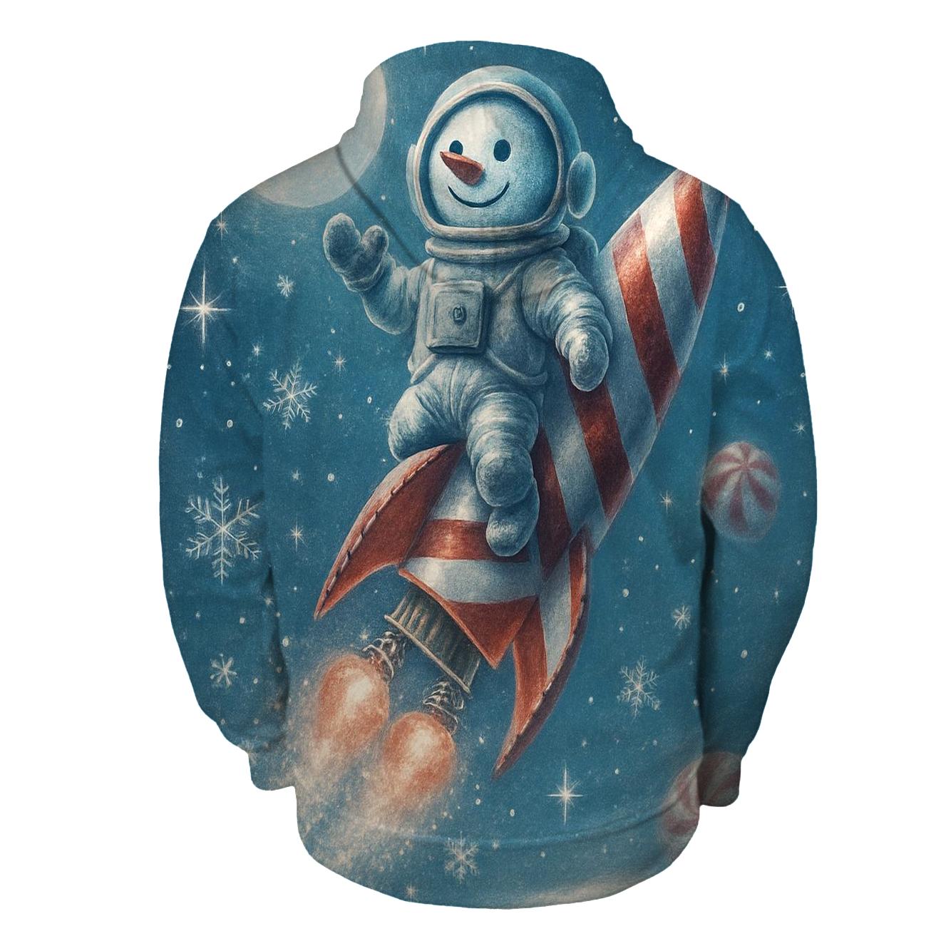 Snowman Astronaut Launch heavyweight hoodies