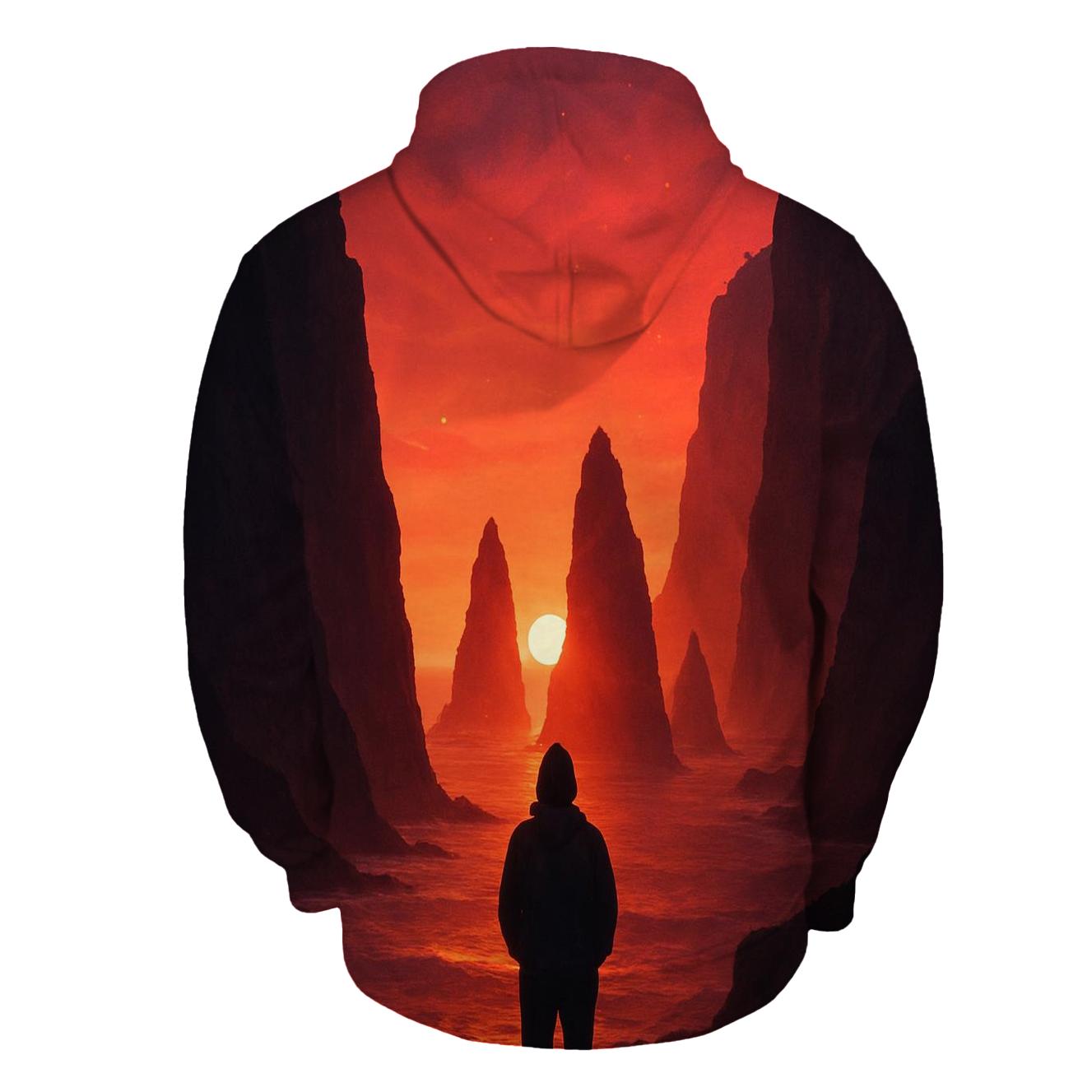 Crimson Clifftop Solace hoodies fashion