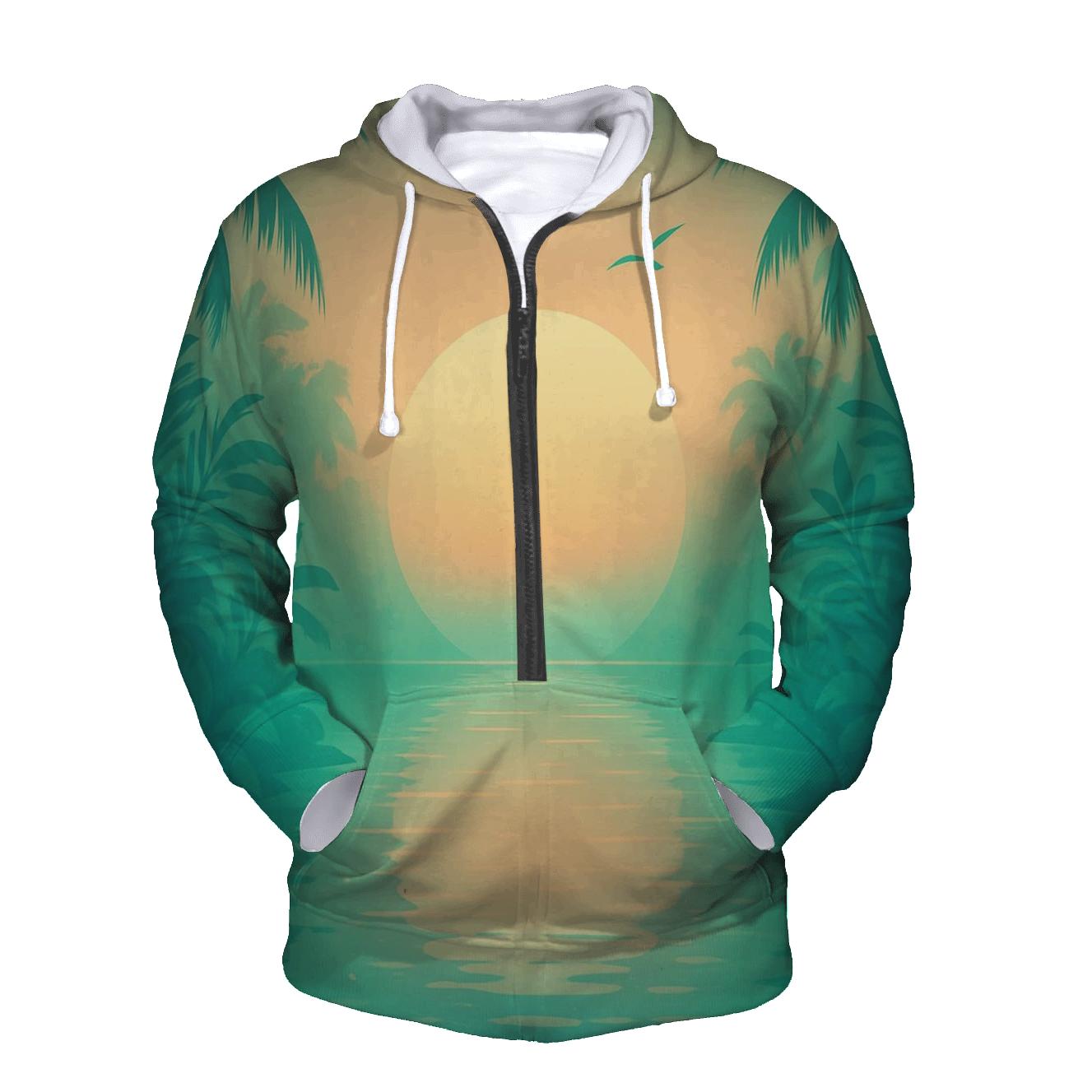 Mint Lagoon Mirage zip-up hoodies