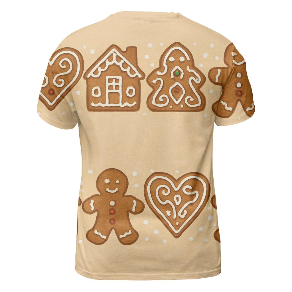 Gingerbread Motif Border On Warm Beige Background designer pattern shirts