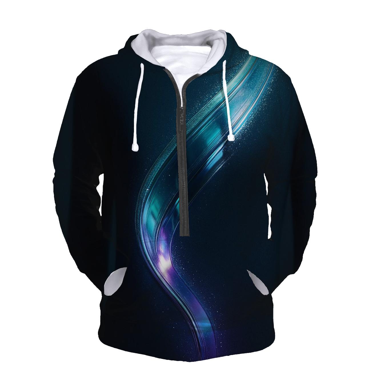 Chromatic Pulse Ribbon graphic hoodies