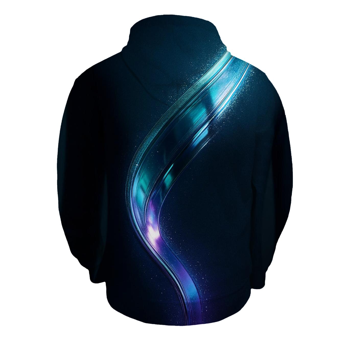 Chromatic Pulse Ribbon graphic hoodies