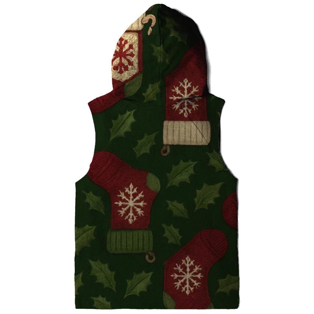 Stocking Lattice On Holly Green Background lightweight hoodies