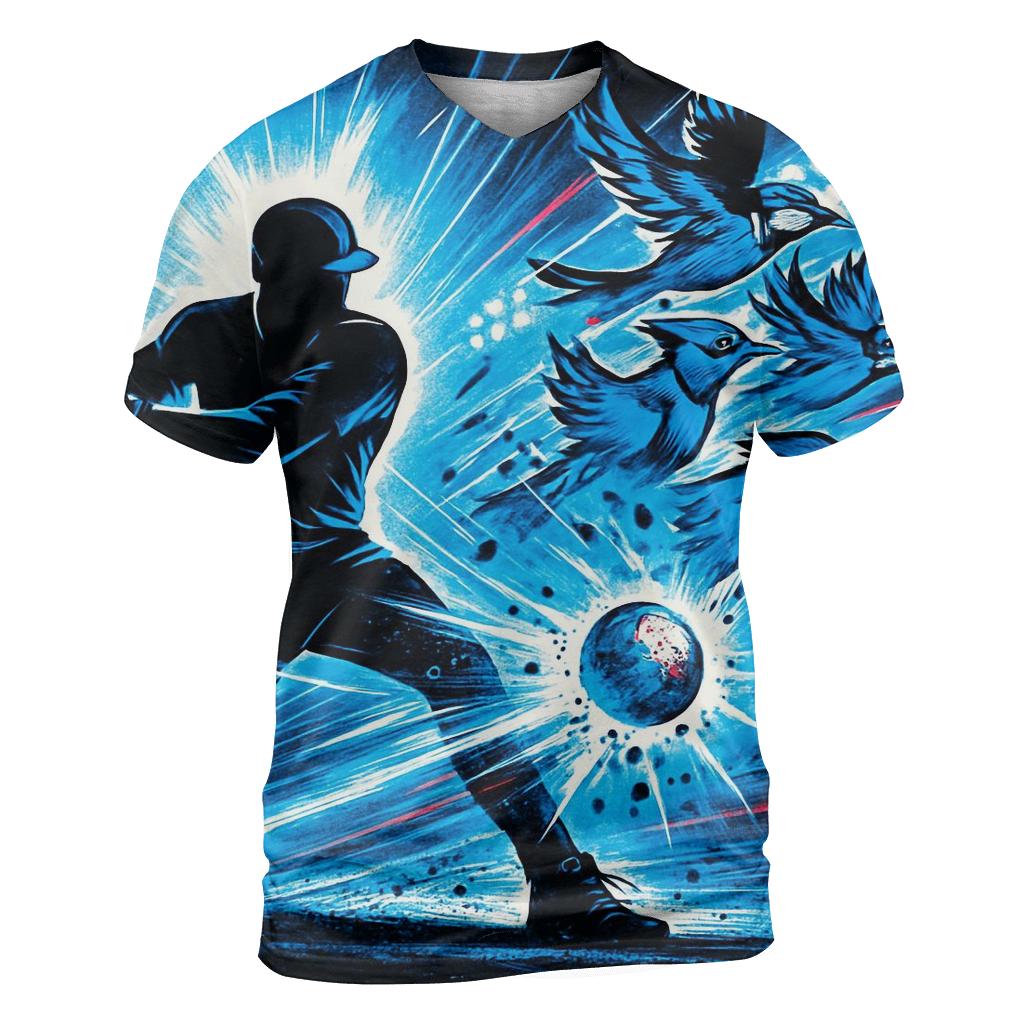 Blue Jays Momentum Surge artistic all-over print tops